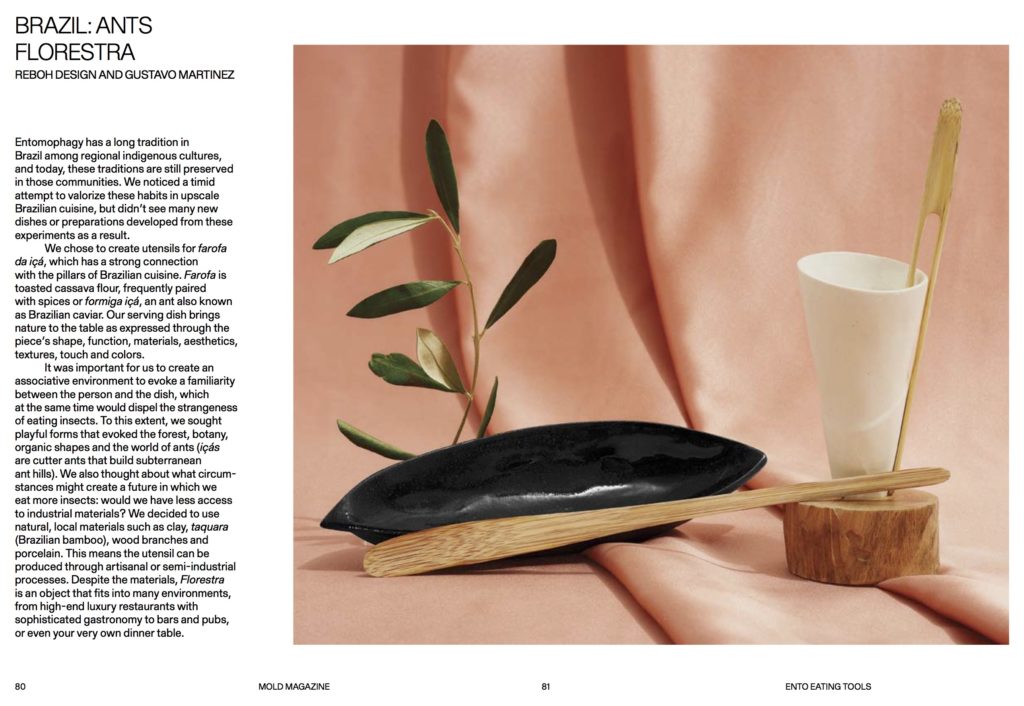 Spread from "Ento Eating Tools – Brazil: Ants Florestra" by Reboh Design and Gustavo Martinez in MOLD issue 02: A Seat At The Table.