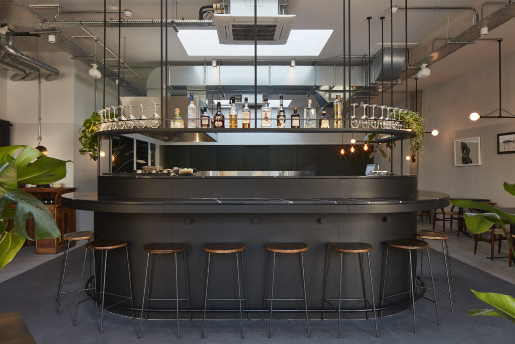 
Cornerstone restaurant (Holland Harvey 2022) in Hackney is a solo venture from chef Tom Brown. The restaurant has been designed to connect the chef and his Cornish heritage with the industrial history of London’s East End. Photo © Ed Reeve, courtesy Holland Harvey.