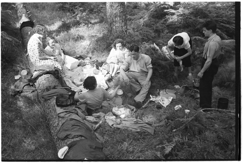 "A Picnic in the Wood", Ireland, undated. Photo: Tomás Ó Muircheartaigh, by Dúchas © National Folklore Collection UCD.