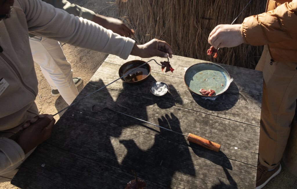 A traditional Braai at the Kwa Tuu San Heritage Center in South Africa
