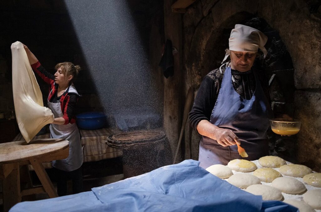 traditional dough making in Tbilisi