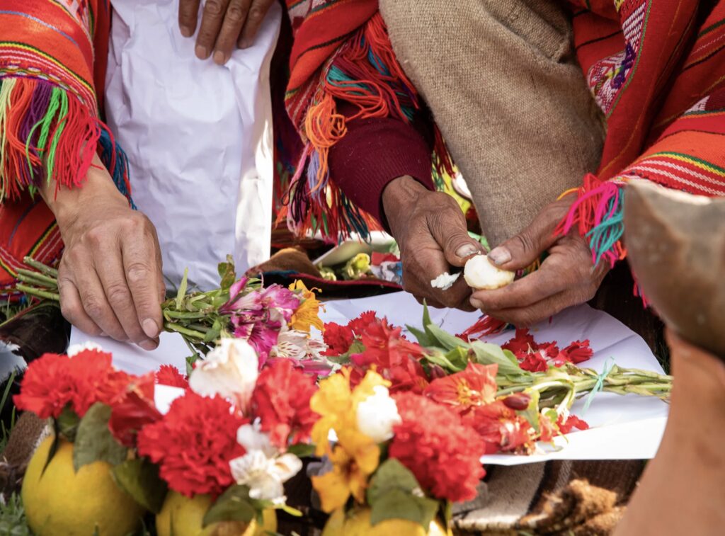 A pachamanca ritual in the Sacred Valley, Peru
