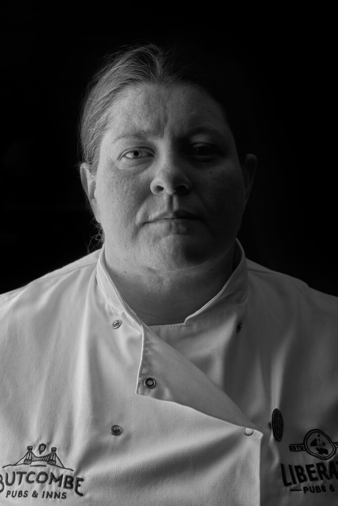 black and white portrait of a person