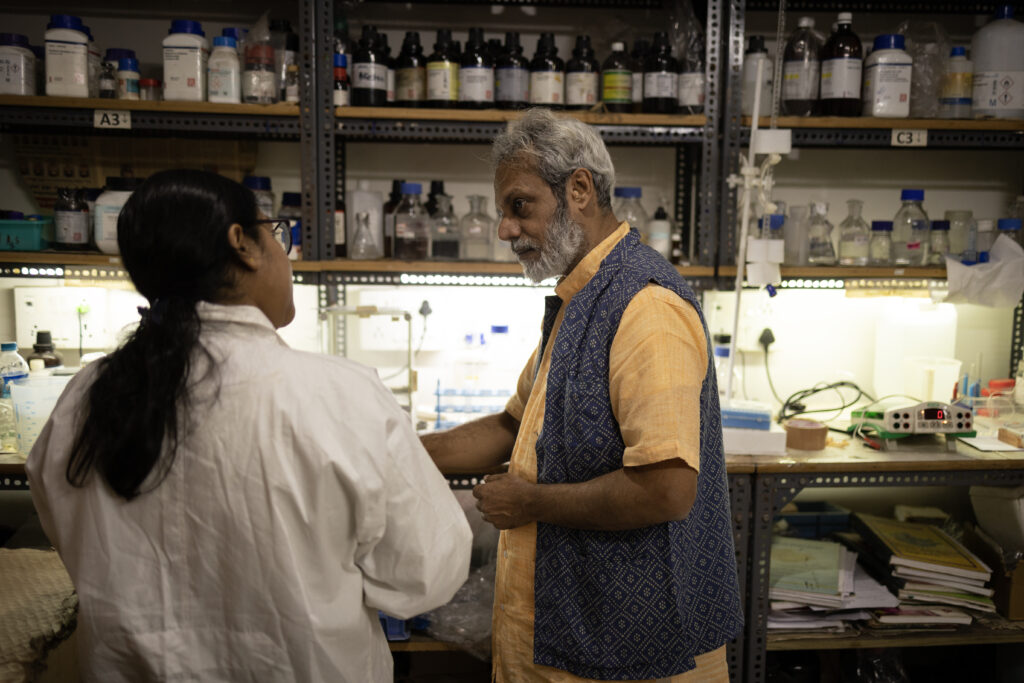 Dr Debal Deb and colleague in his laboratory