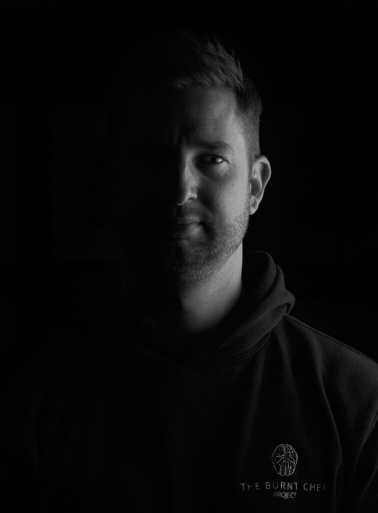 black and white portrait of a person