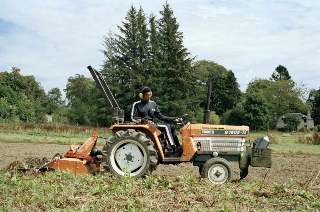 The teenaged son of a family of farmers in Aberdeenshire commercially producing fruit and vegetables for contract clients without the use of any fertiliser. Image © and courtesy of Crystal Bennes